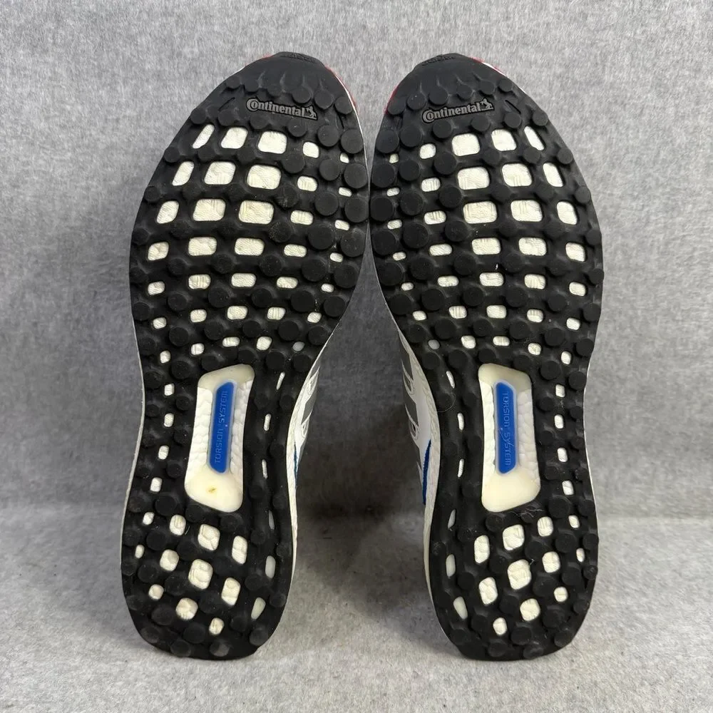 Adidas Shoes Mens Size 11.5 Ultraboost Black‎ Red Blue Running Sneakers EF1360